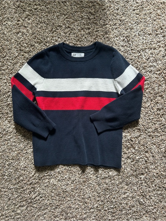 H&M Other - H&M Navy Sweater with White & Red Stripes